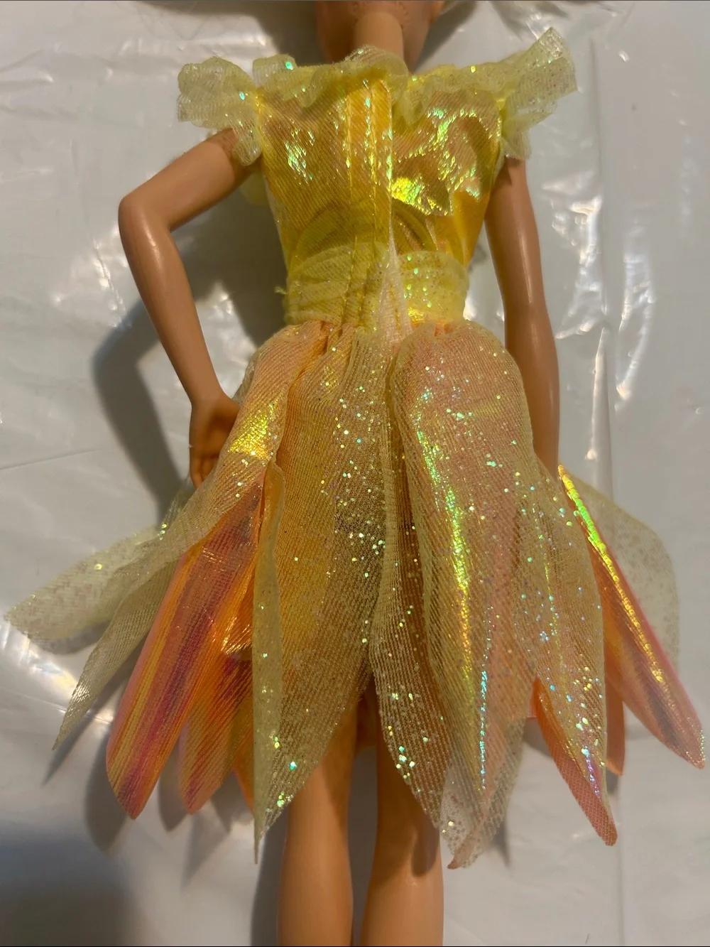 Barbie Yellow & Peach Glitter Fairy Dress